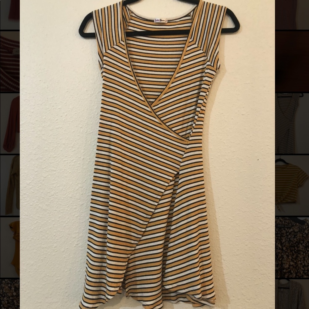 Yellow striped sun dress